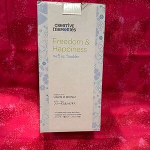 Creative Memories Blue and White Polka Dot Tumbler